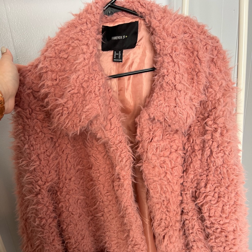 Soft pink fur coat